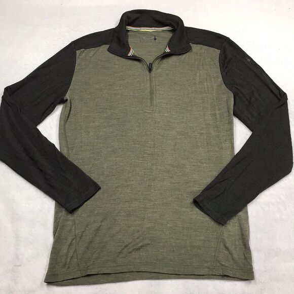 SMARTWOOL Shirt Men L Green Classic Thermal Base Layer Merino 250 Wool Runner - Picture 1 of 10